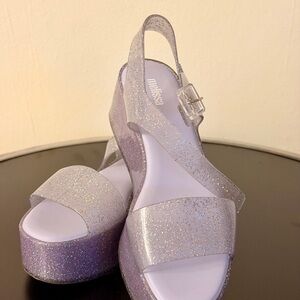 Melissa Glitter Platform Sandals - lavender
